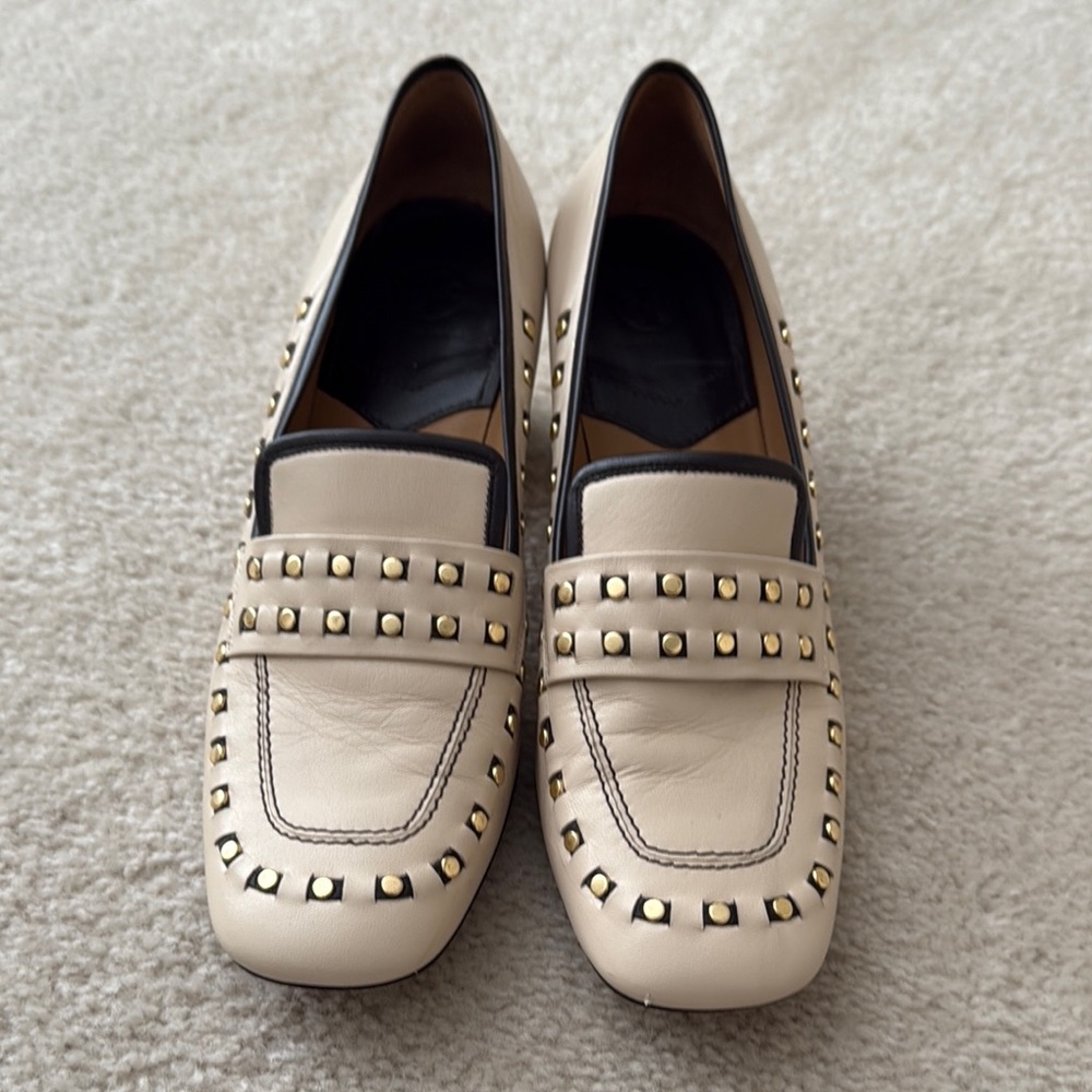 Studded Cream Loafers
